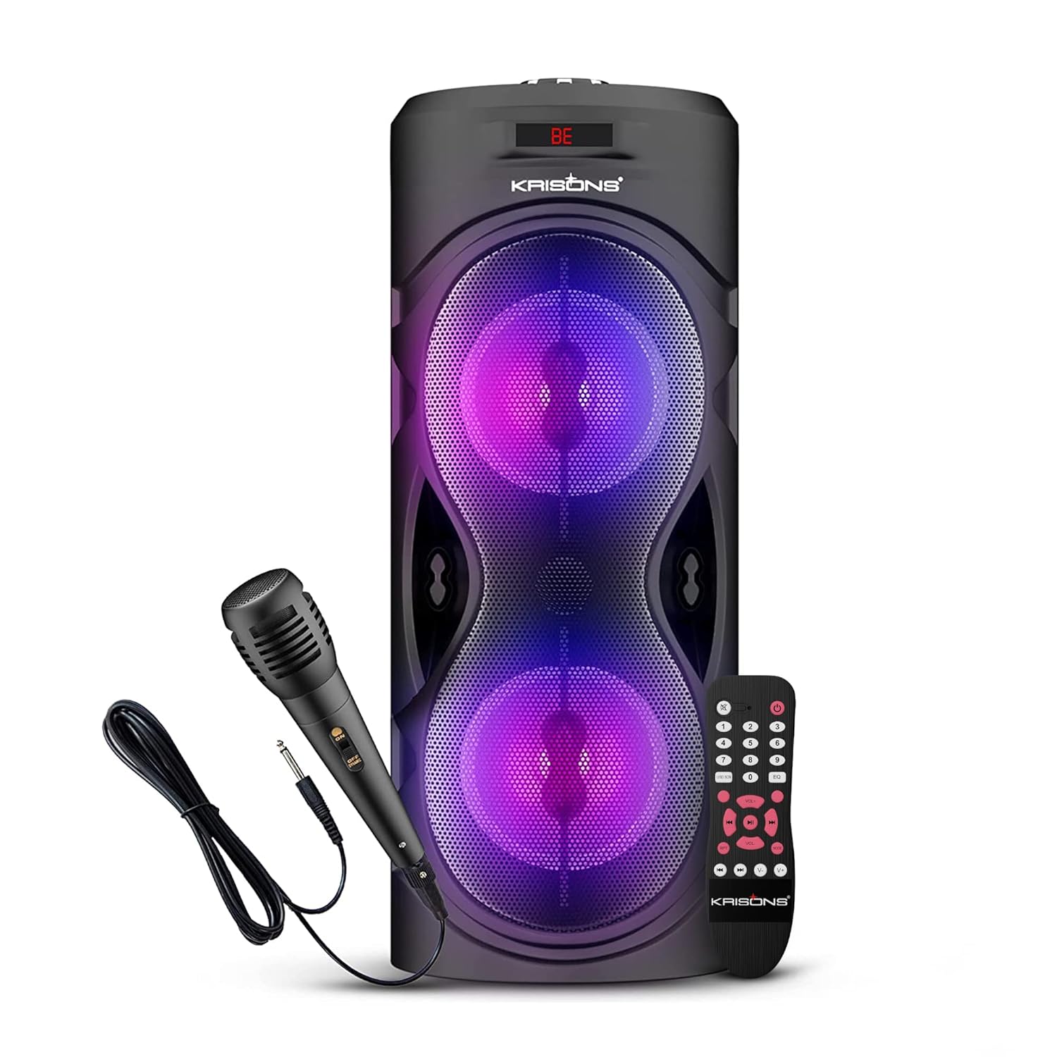 Krisons Cylender 4 Double Woofer 40W Multi-Media Bluetooth Party Speaker
